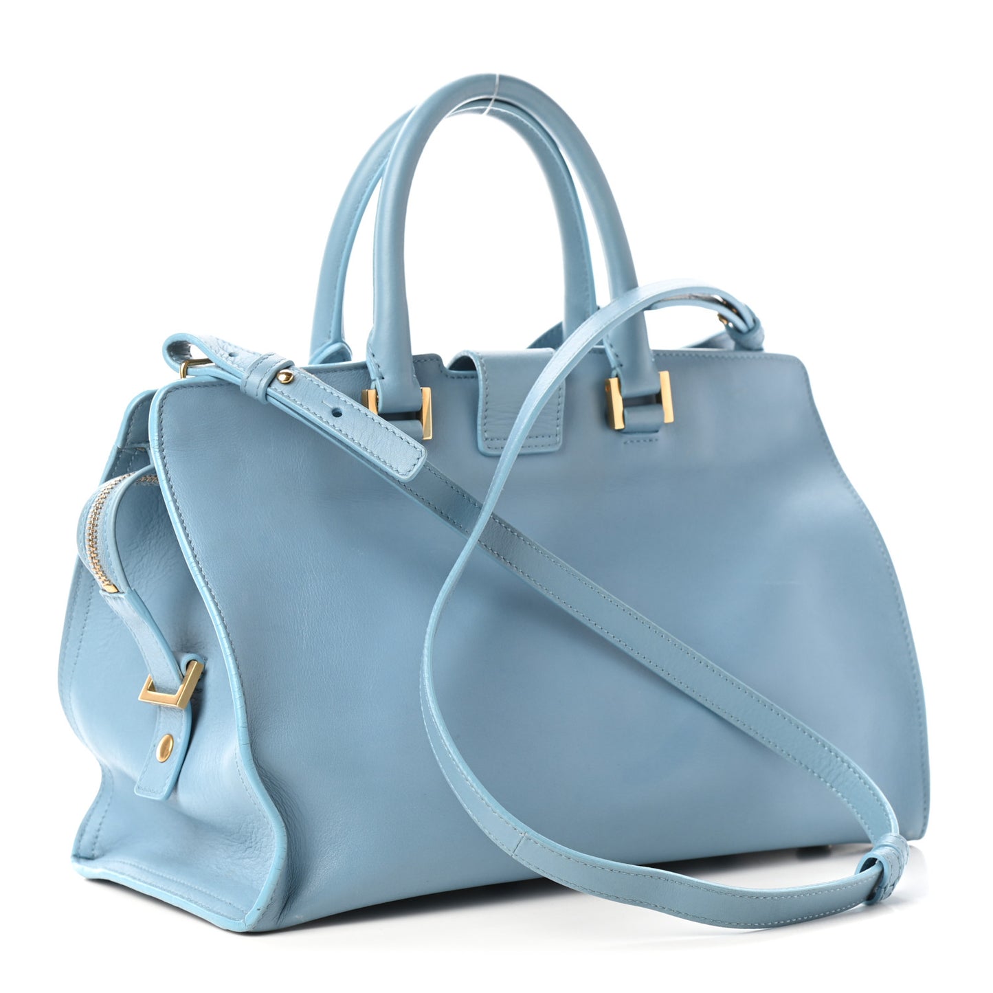 Calfskin Small Classic Y Cabas Blue Glacier
