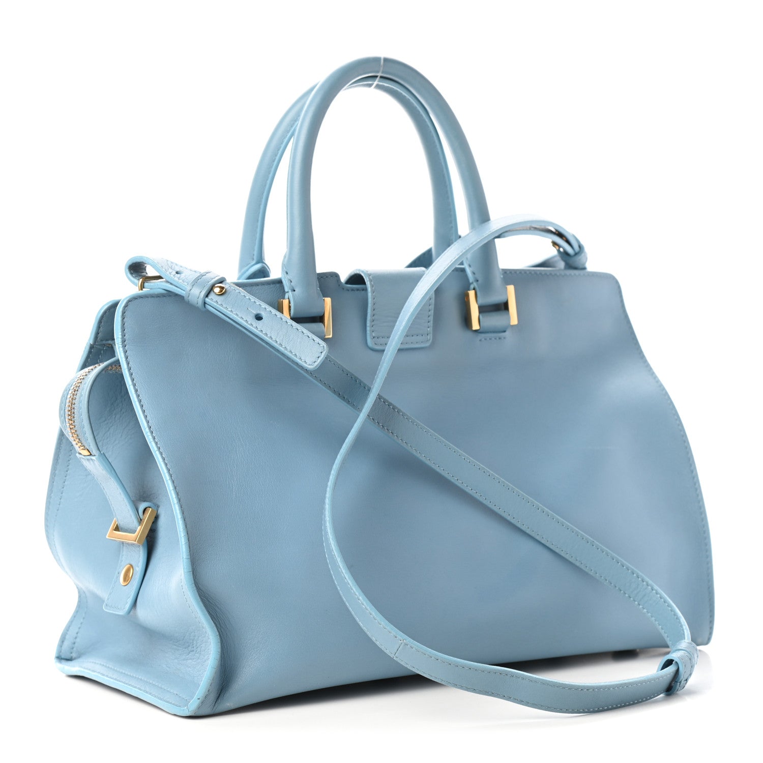 Saint Laurent Calfskin Small Classic Y Cabas Blue Glacier 2 of 6