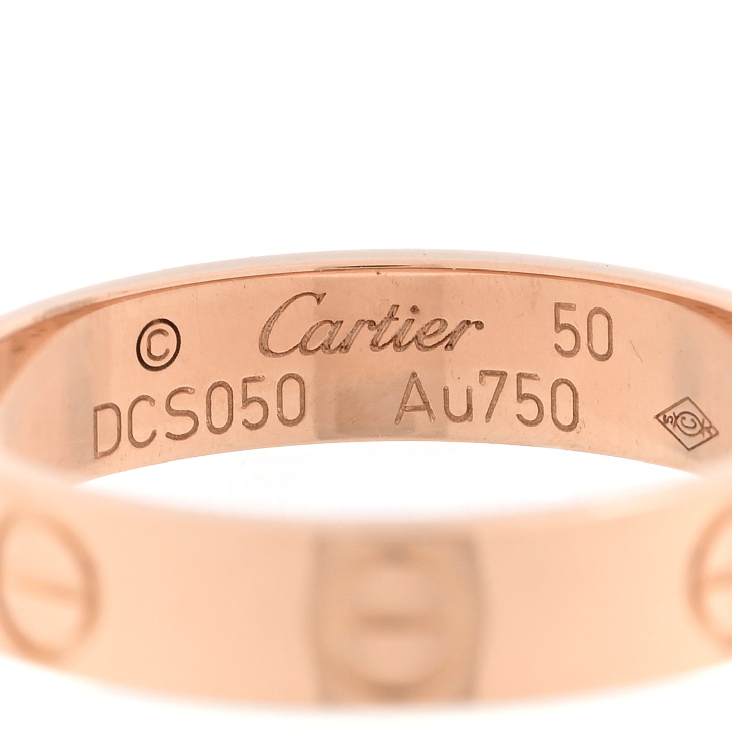 18K Pink Gold 3.5mm LOVE Wedding Band Ring 50 5.25