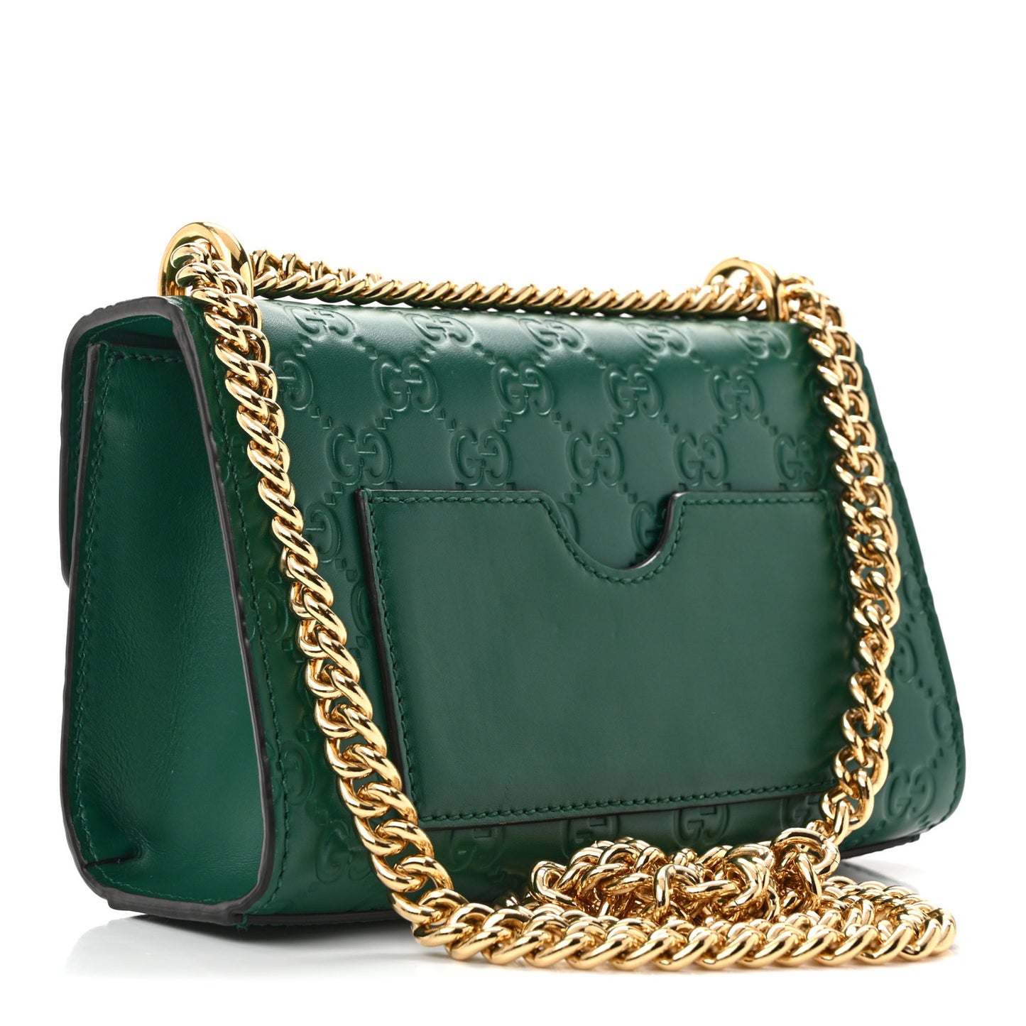 Guccissima Small Padlock Shoulder Bag Emerald