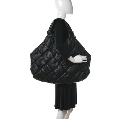 Bottega Veneta Nappa Intrecciato Maxi Padded Lock Large Shoulder Bag Black 2 of 8