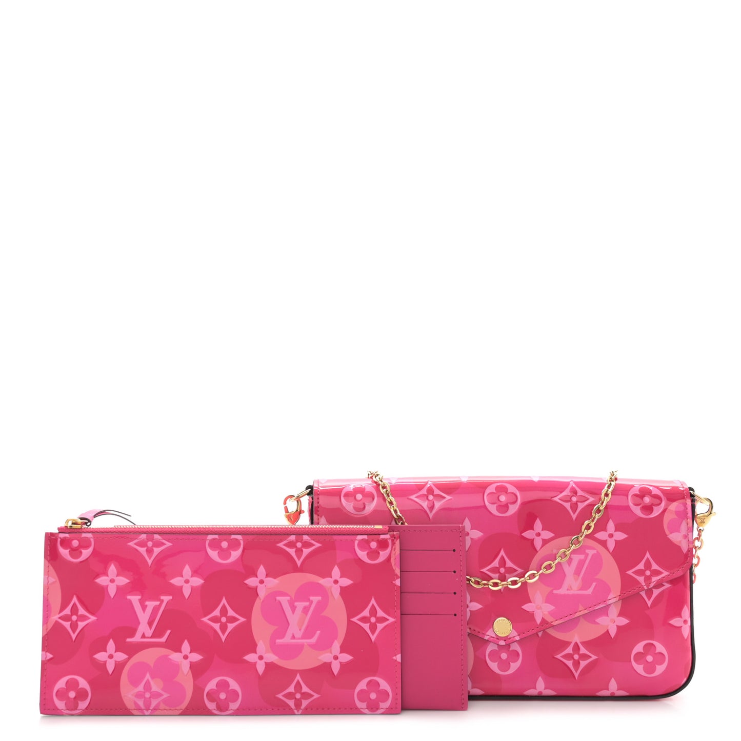 Vernis Valentine Pochette Felicie Chain Wallet Fuchsia