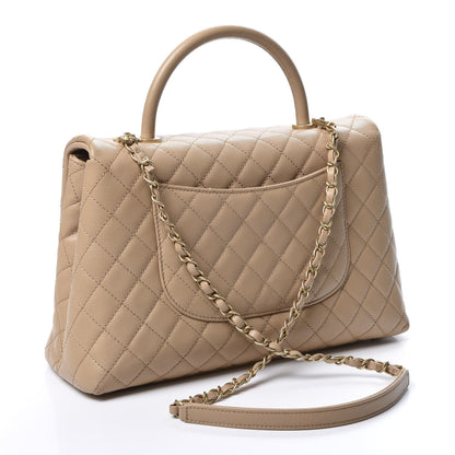 Chanel Caviar Quilted Medium Coco Handle Flap Light Beige 2 of 10