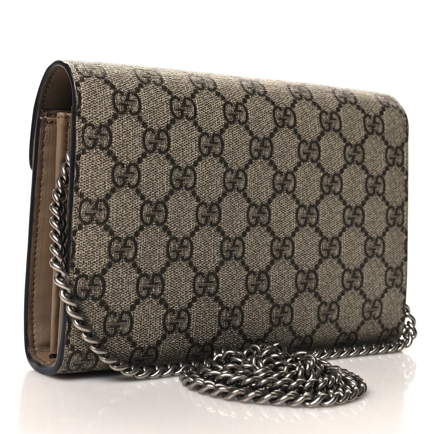 GG Supreme Monogram Mini Dionysus Chain Wallet Beige Taupe