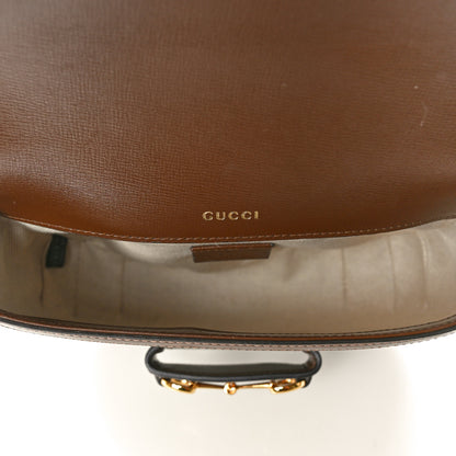 Gucci GG Supreme Monogram Web Mini Horsebit 1955 Shoulder Bag Beige Ebony Brown Sugar 5 of 10