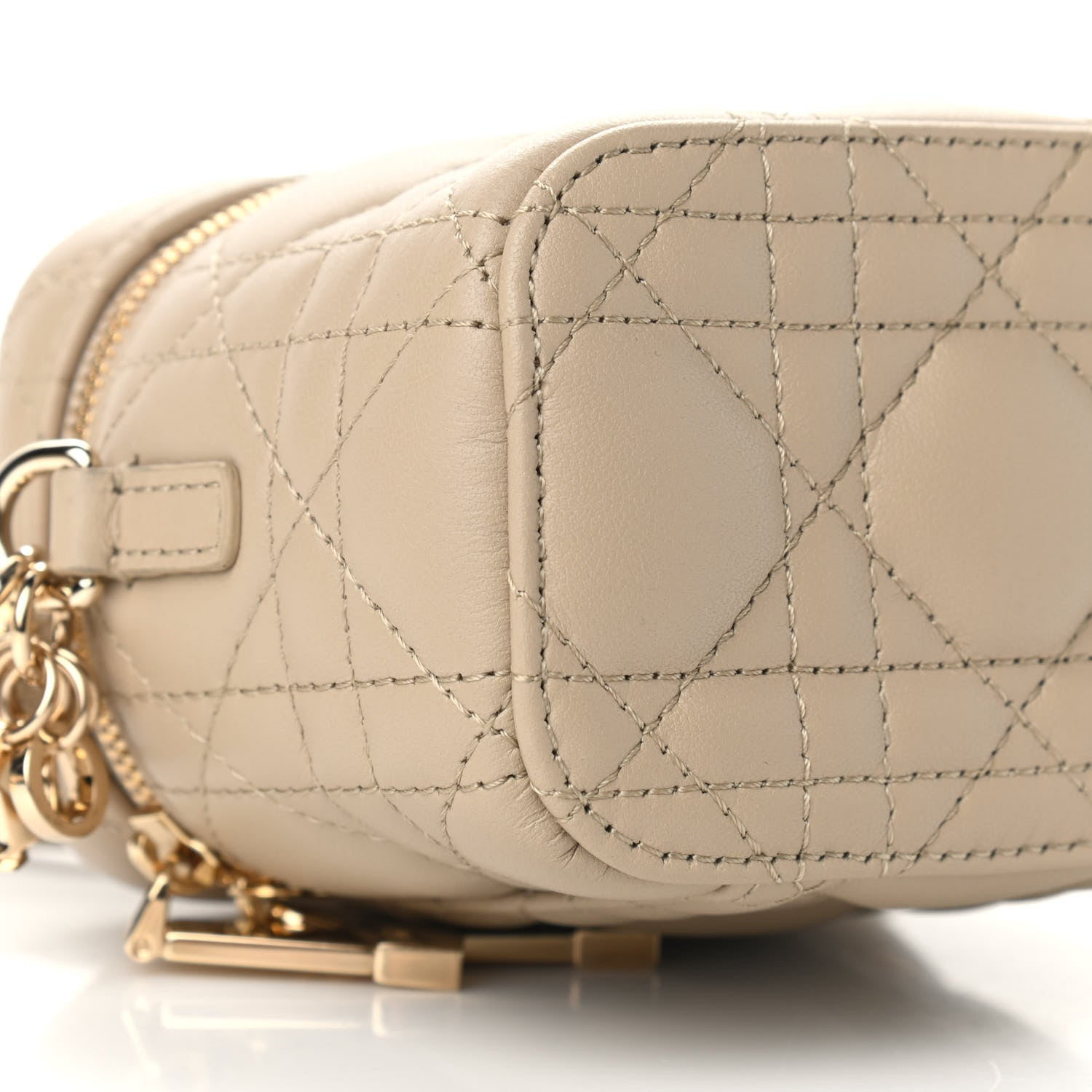 Christian Dior Lambskin Cannage Micro Lady Dior Vanity Case Beige 7 of 8