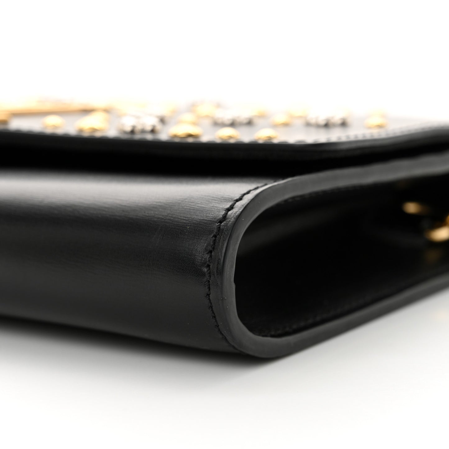 Calfskin Studded Louise Chain GM Black