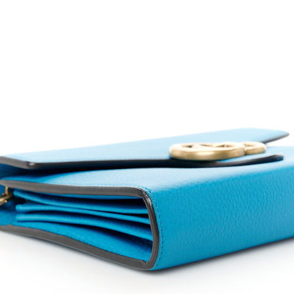 Gucci Calfskin GG Marmont Chain Wallet Blue 9 of 10
