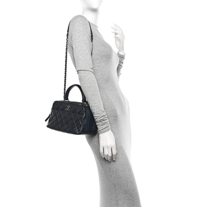 Chanel Lambskin Quilted Medium Trendy CC Bowling Bag Navy 2 of 12