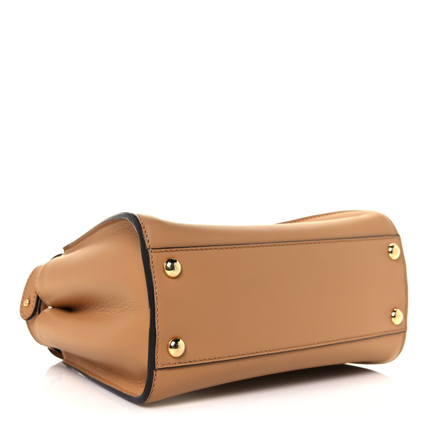 Vitello Seta Canvas FF Embroidered Mini Peekaboo Iconic Satchel Miele Scuro Poudre