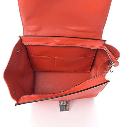 Celine Drummed Calfskin Suede Small Trapeze Vermillion 5 of 9