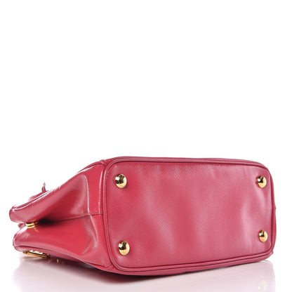 Prada Saffiano Vernice Mini Galleria Double Zip Tote Peonia 4 of 12