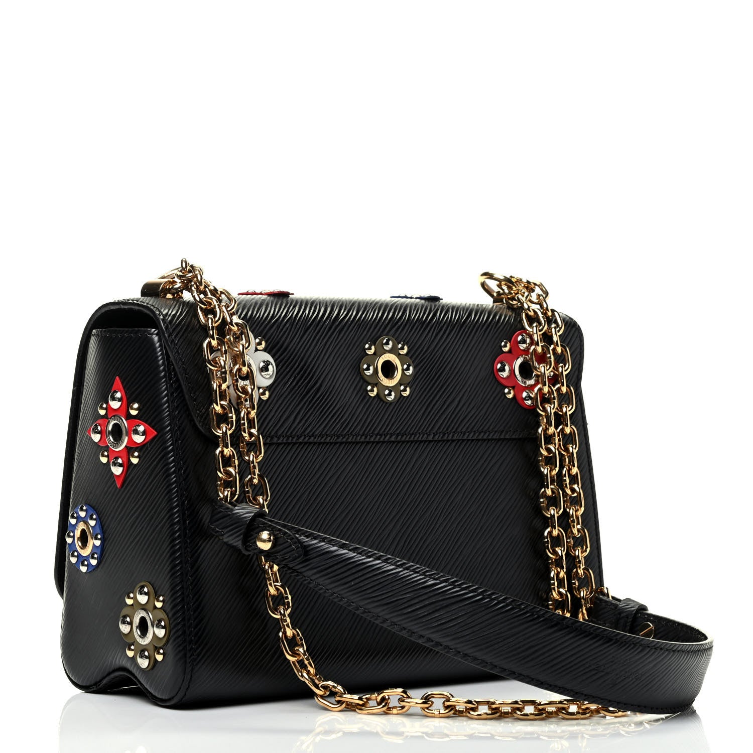 Louis Vuitton Epi Mechanical Flowers Twist Shoulder Bag MM Black 2 of 4