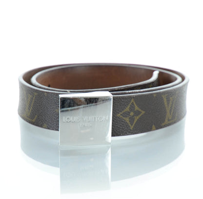 Louis Vuitton Monogram Ceinture Belt w Silver Buckle 1 of 3