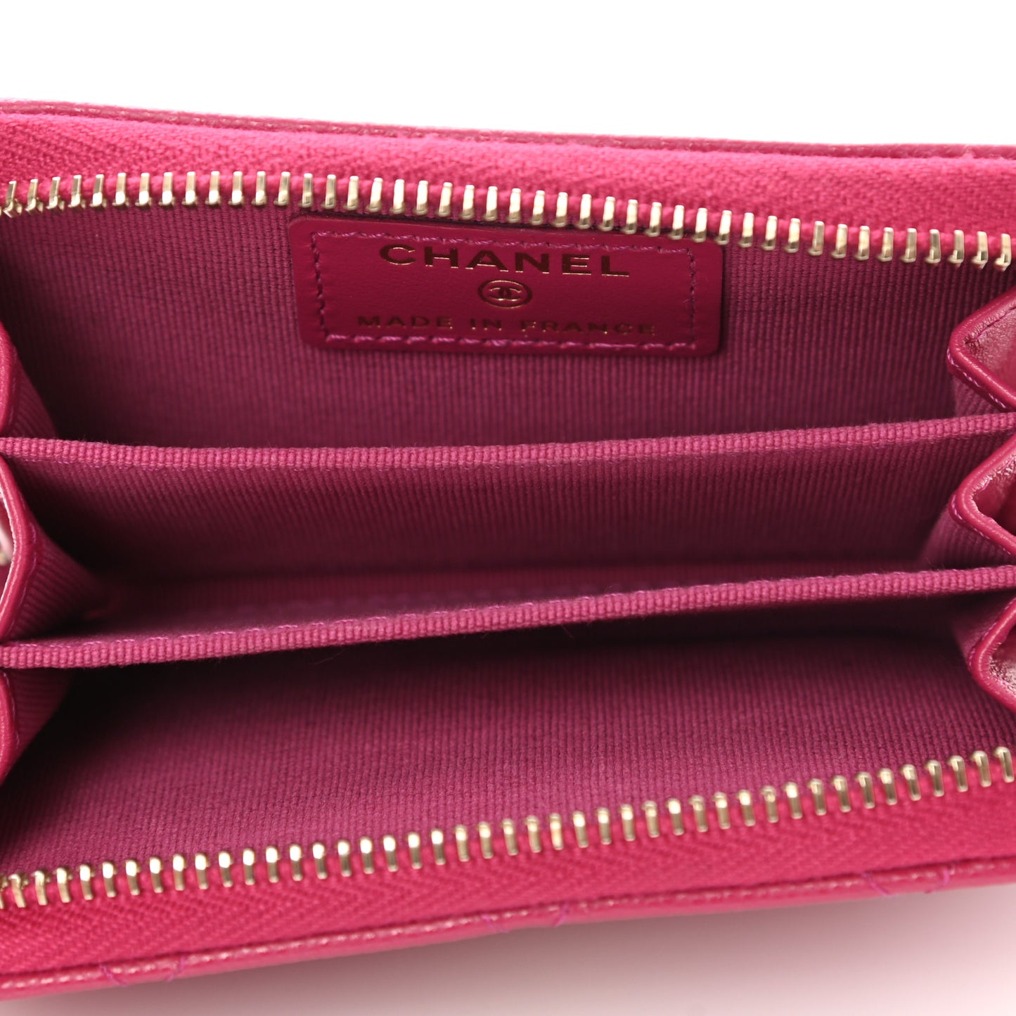 Caviar Quilted Zip Coin Purse Pink