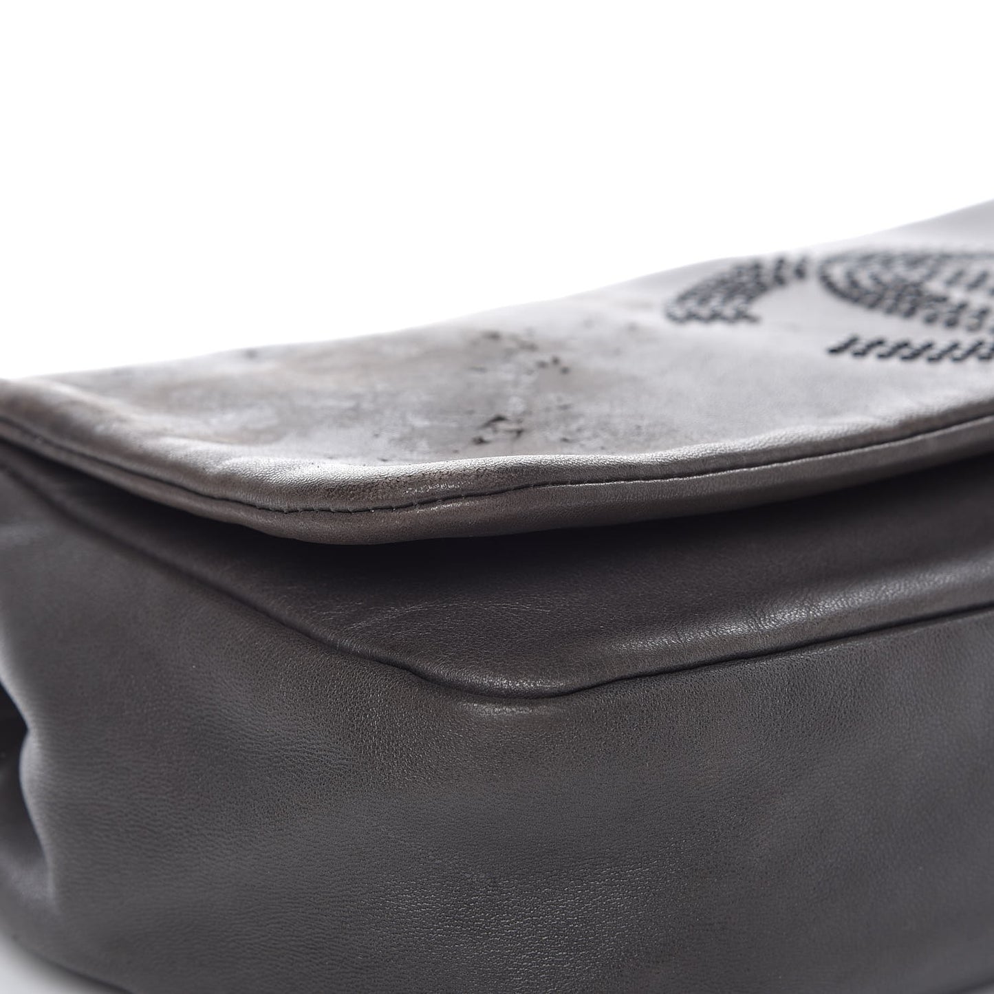 Lambskin Studded CC East West Flap Grey