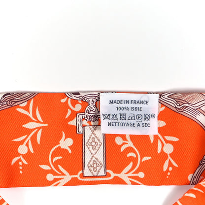 Hermes Silk Etriers Remix Twilly Orange Creme Beige 3 of 4
