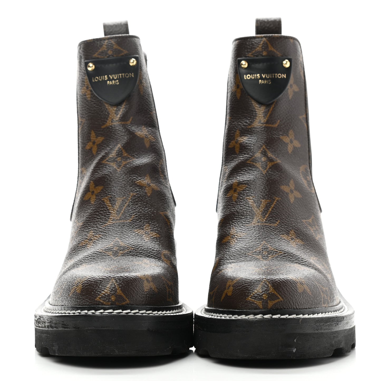 Patent Monogram LV Beaubourg Ankle Boots 37.5 Black
