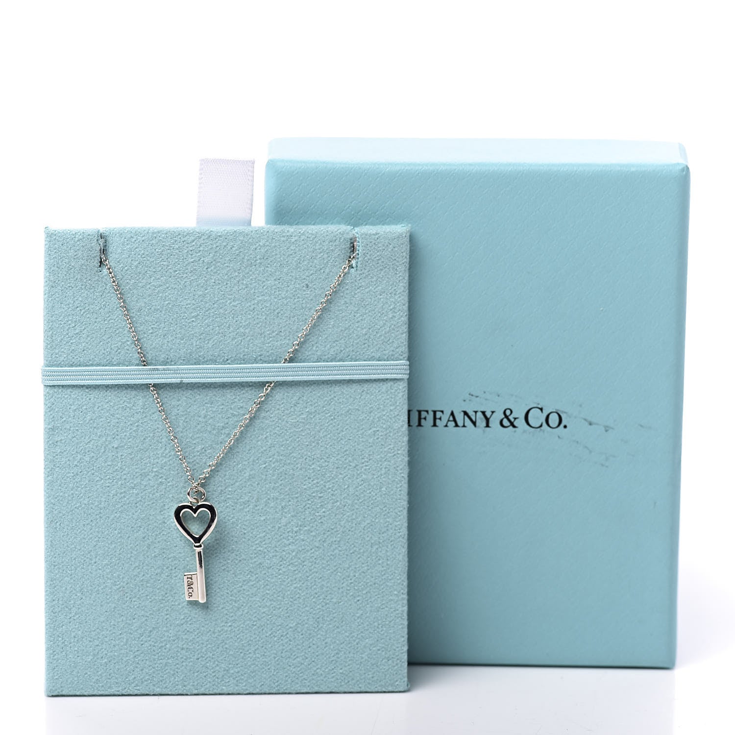 Tiffany Sterling Silver Mini Heart Key Pendant Necklace 7 of 7