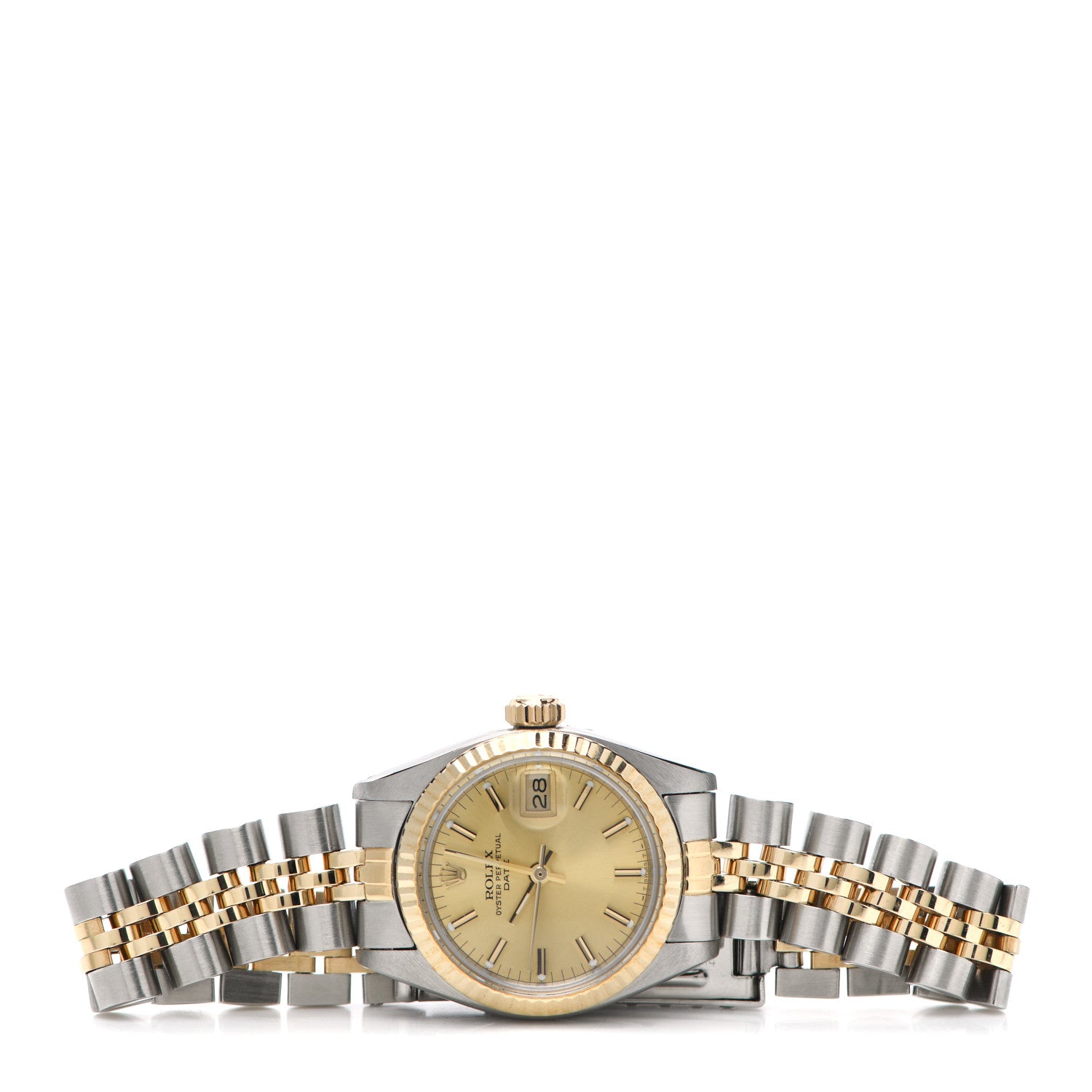 Rolex Stainless Steel 18K Yellow Gold 26mm Oyster Perpetual Datejust Watch Champagne 6916 2 of 4