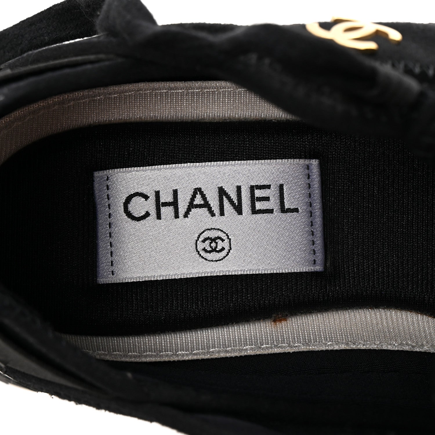 Chanel Velvet Calfskin Mixed Fibers CC Sneakers 36 Black 7 of 10