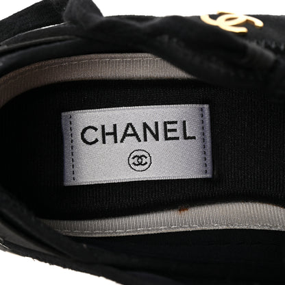 Chanel Velvet Calfskin Mixed Fibers CC Sneakers 36 Black 7 of 10