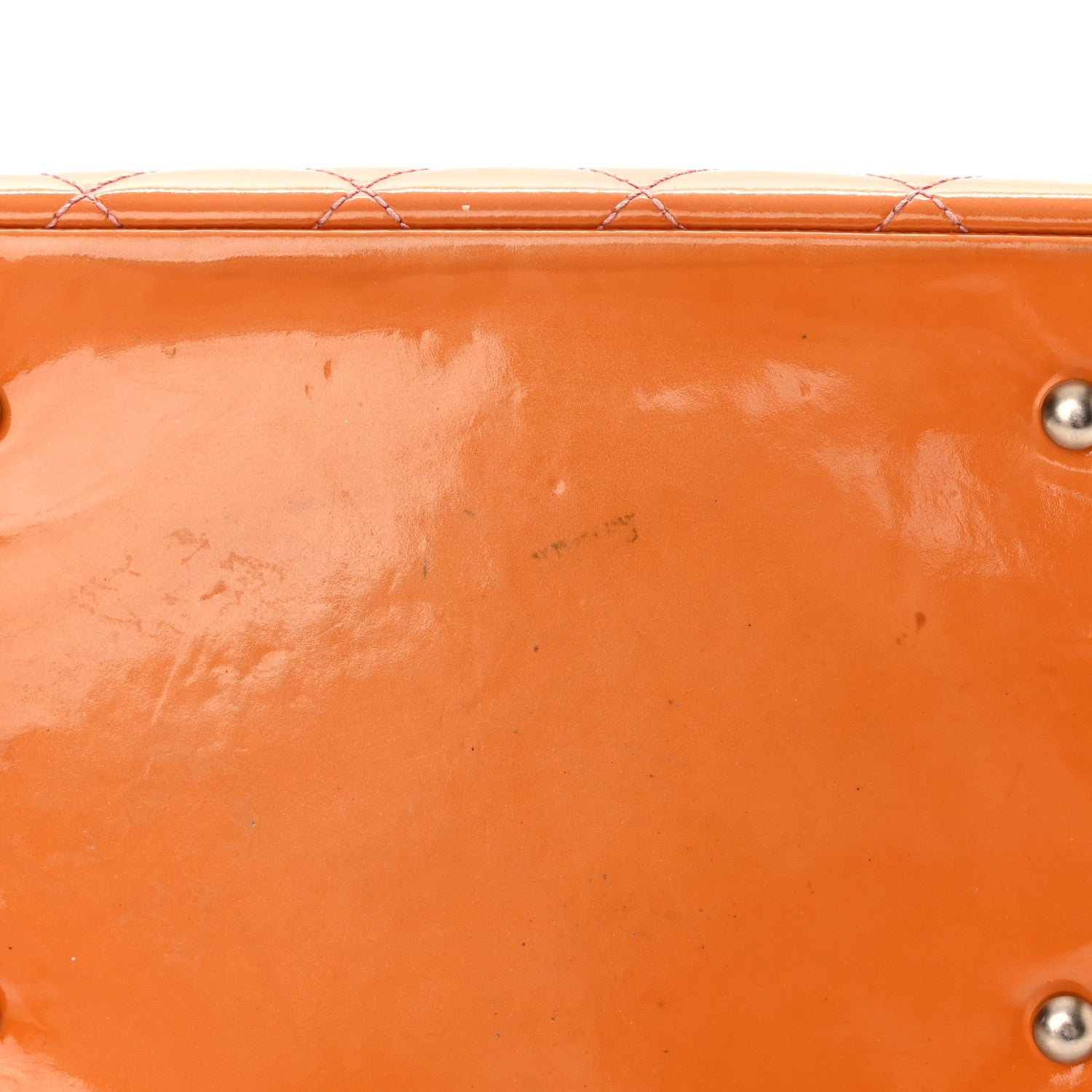 Chanel Patent Quilted Petit Timeless Shopping Tote PTT Orange 18 of 22