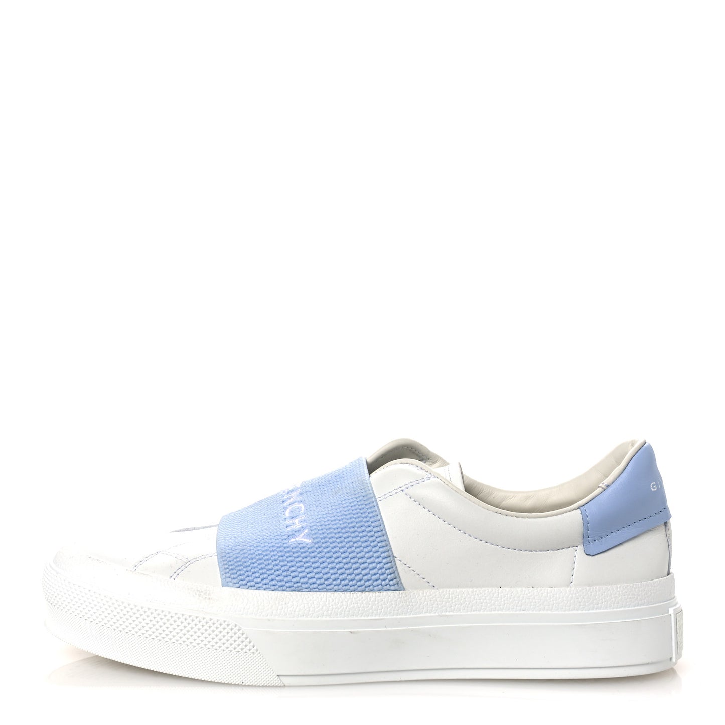 Calfskin Band Logo Womens City Sport Sneakers 38 White Blue