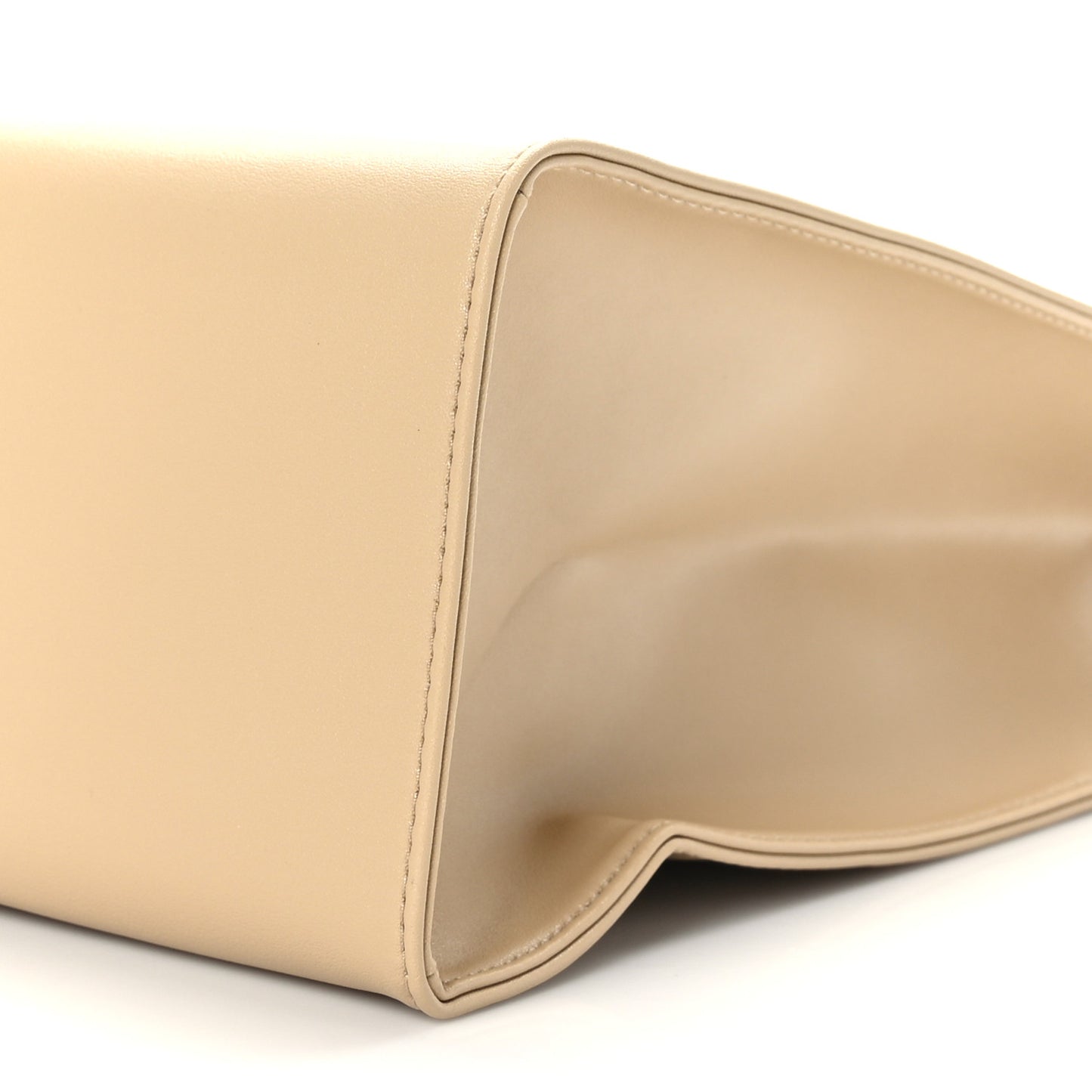 Vegan Leather Medium Shopping Bag Cream