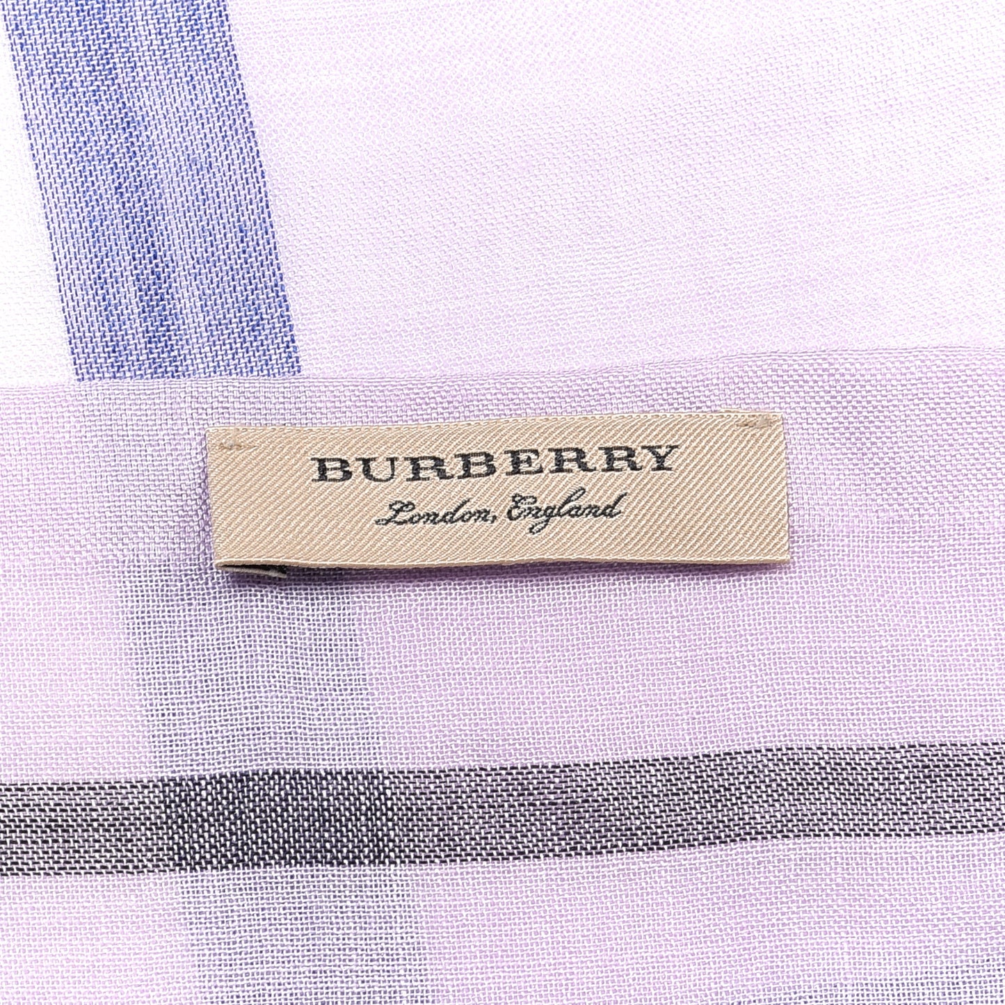 Wool Silk Gauze Giant Check Lightweight Scarf Pale Orchid