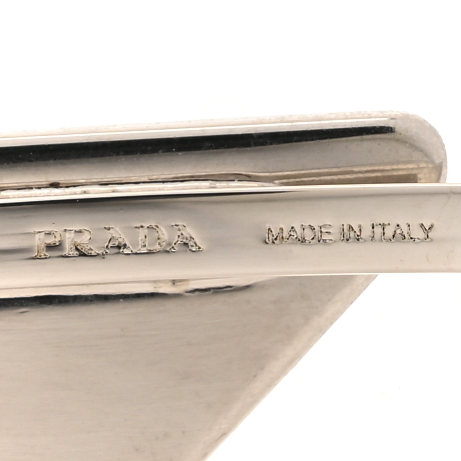 Prada Metal Triangle Hair Clip Set White 3 of 4