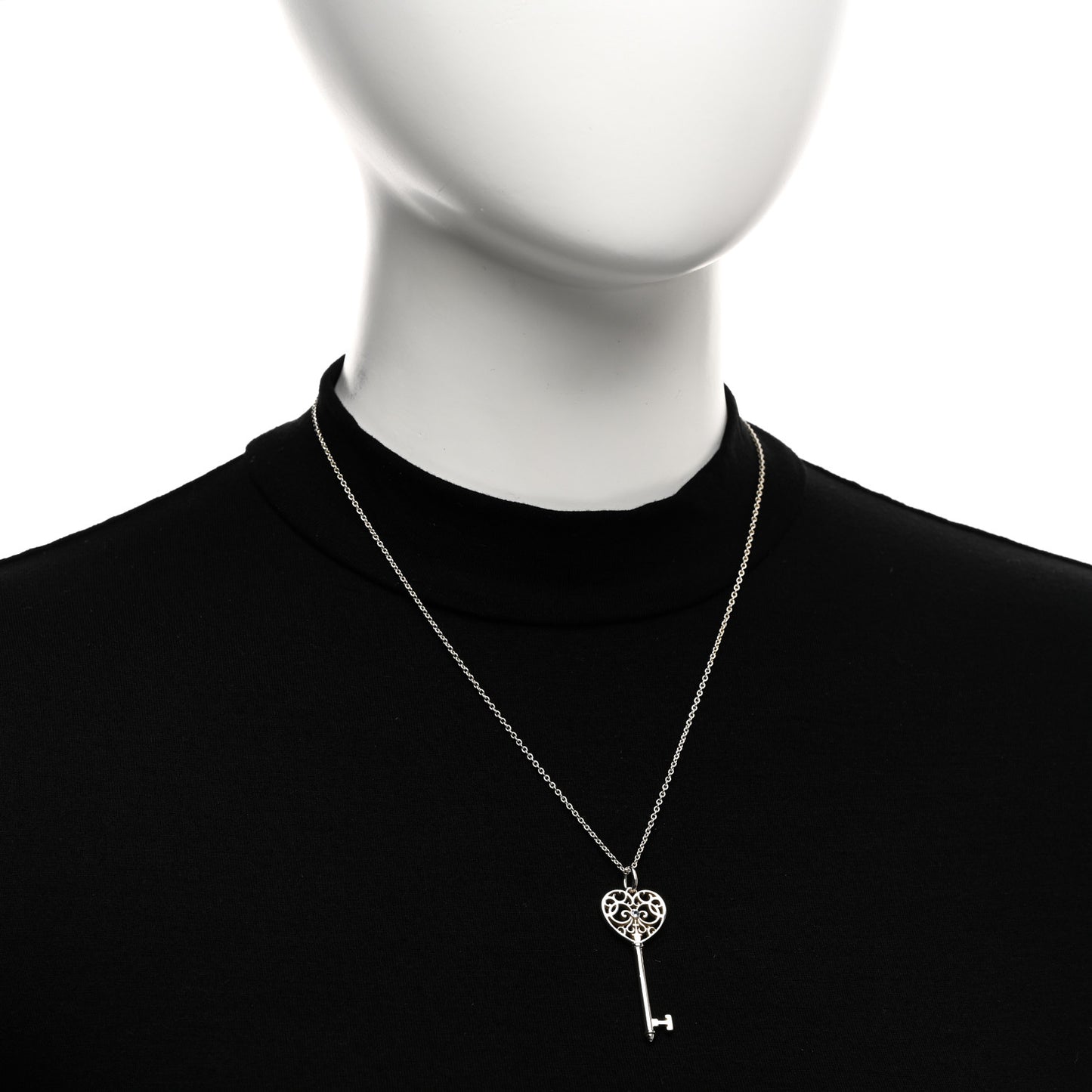 Sterling Silver Blue Sapphire Enchant Heart Key Pendant Necklace