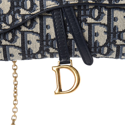 Christian Dior Oblique Saddle Chain Long Wallet Blue 11 of 12
