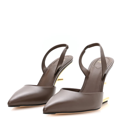 Fendi Vitello Fendi First 95mm Slingback Sandals 41 Coffee 4 of 7