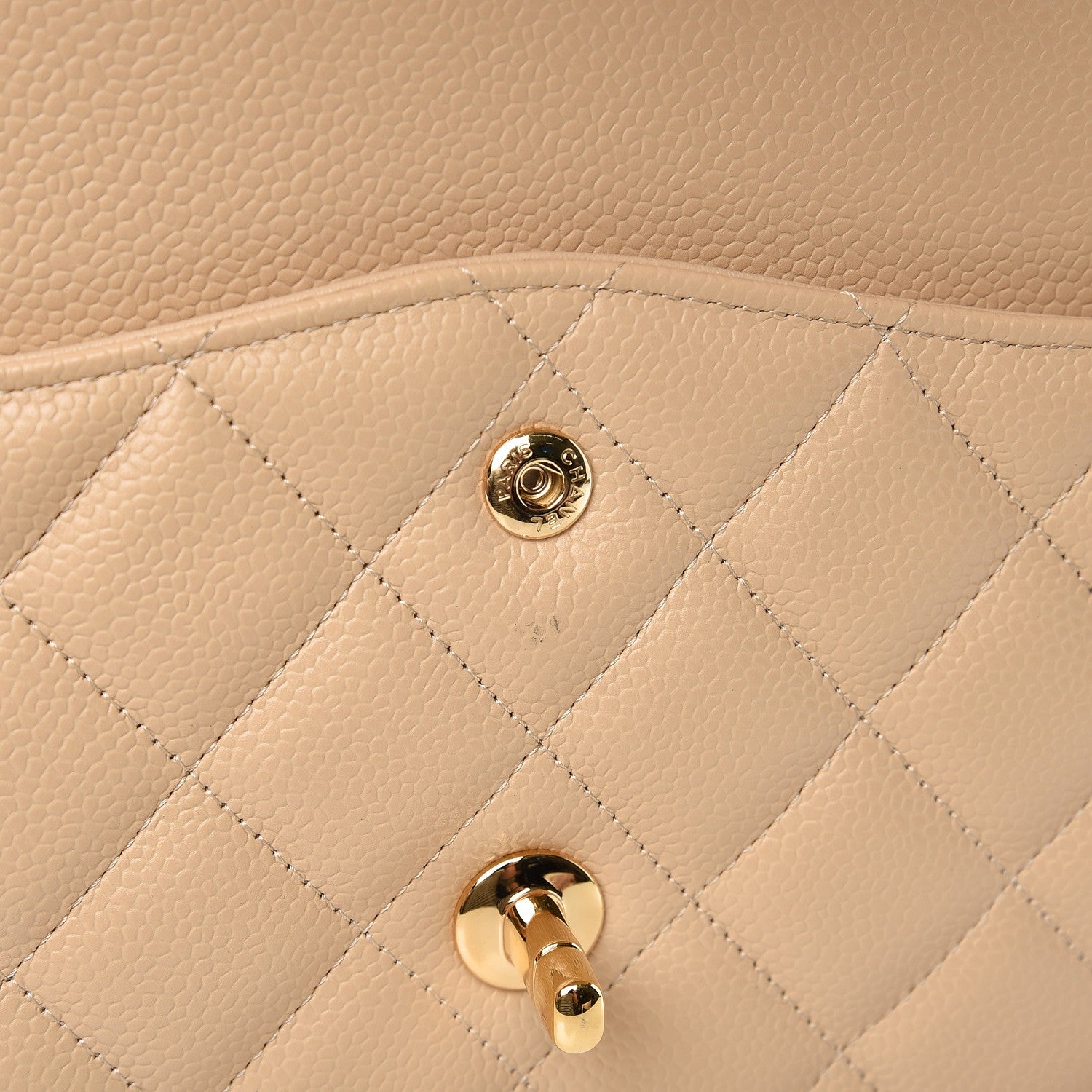 Chanel Caviar Quilted Jumbo Double Flap Beige Clair 9 of 10