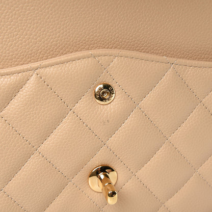 Chanel Caviar Quilted Jumbo Double Flap Beige Clair 9 of 10