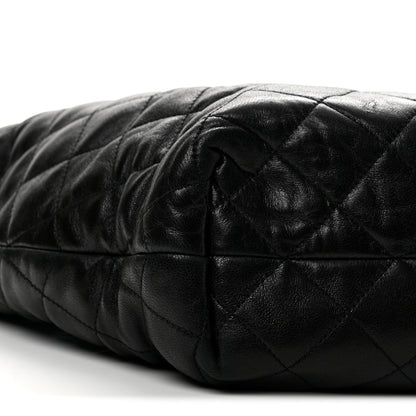 Saint Laurent Lambskin Quilted Maxi Icare Shopping Tote Black 10 of 14