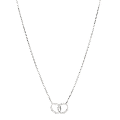 Cartier 18K White Gold Diamond Interlocking LOVE Necklace 1 of 5