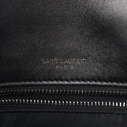 Saint Laurent Patent Crocodile Embossed Lambskin Monogram Medium Niki Chain Satchel Black 7 of 16