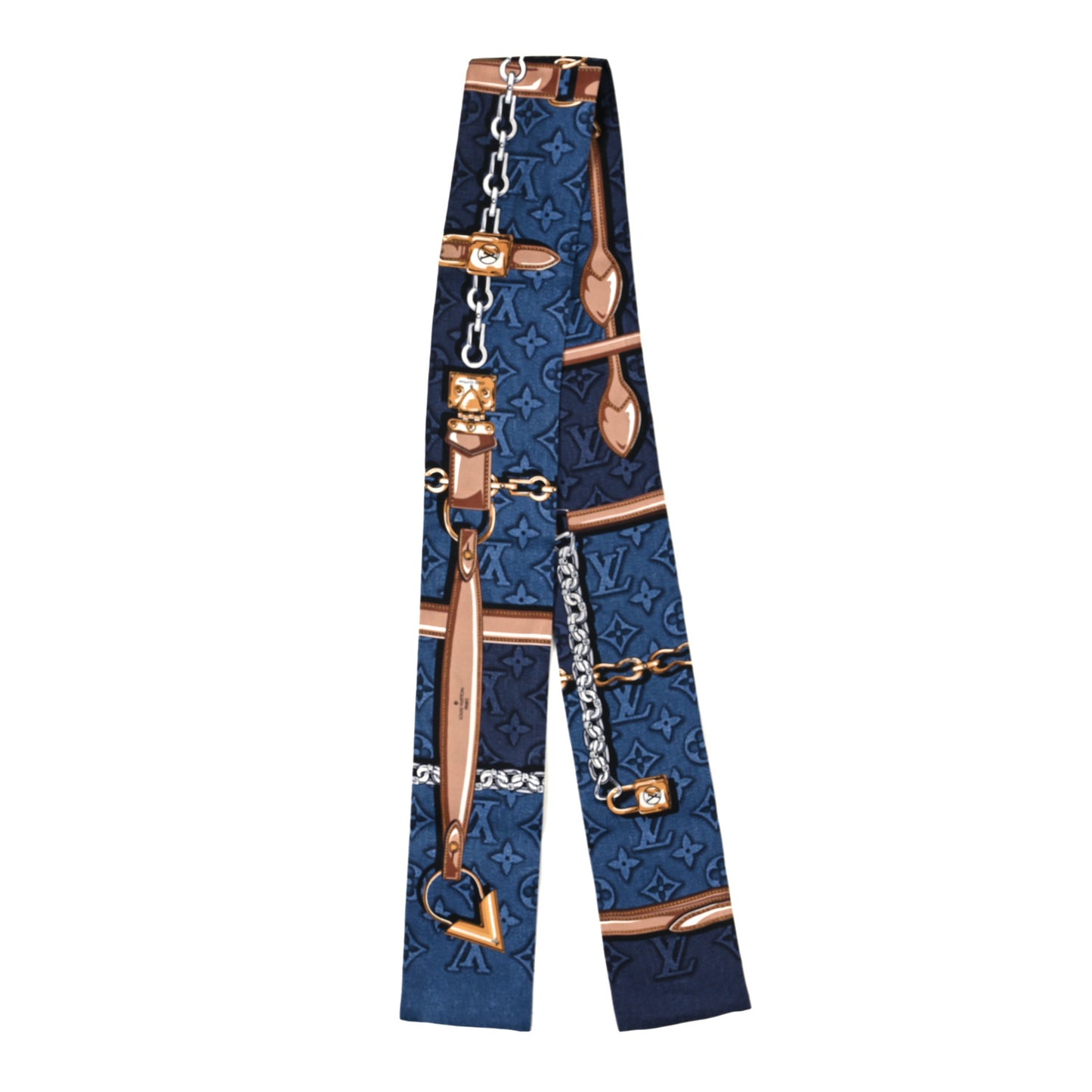 Silk Denimgram Confidential Bandeau Denim Blue