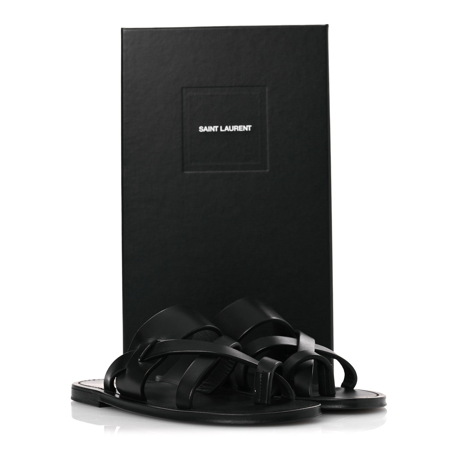 Saint Laurent Calfskin Mens Culver Flat Mules Sandals 41 Black 12 of 12
