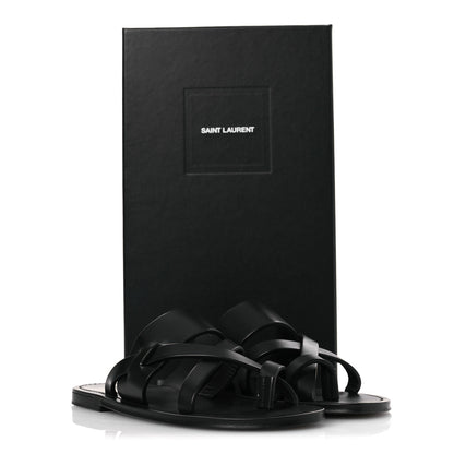 Saint Laurent Calfskin Mens Culver Flat Mules Sandals 41 Black 12 of 12