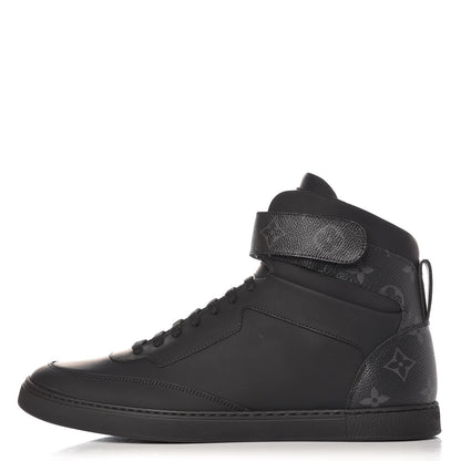 Louis Vuitton Monogram Eclipse Passenger High Top Sneaker Boots 7 Black 1 of 8