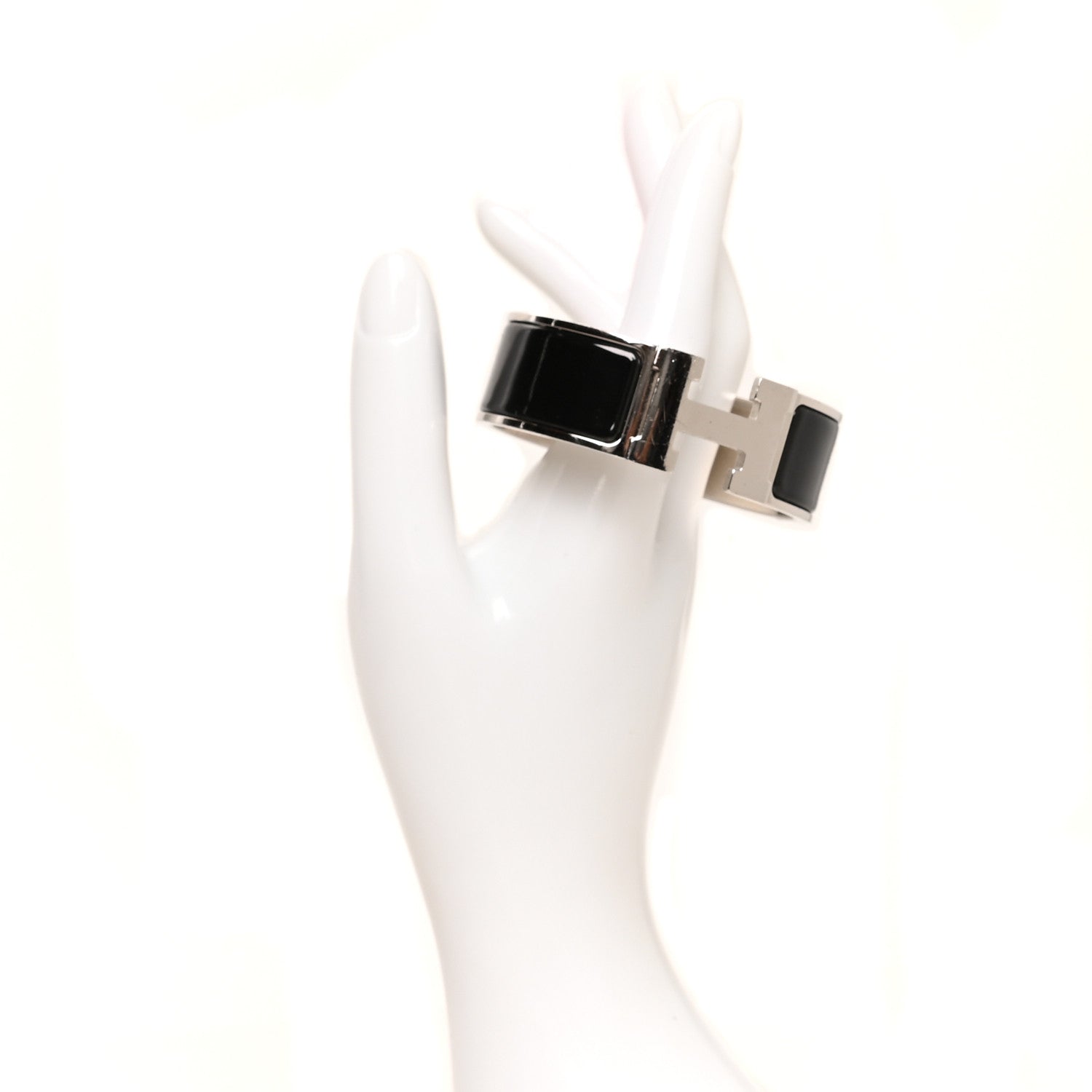 Hermes Enamel Wide Clic Clac H Bracelet PM Black 2 of 5