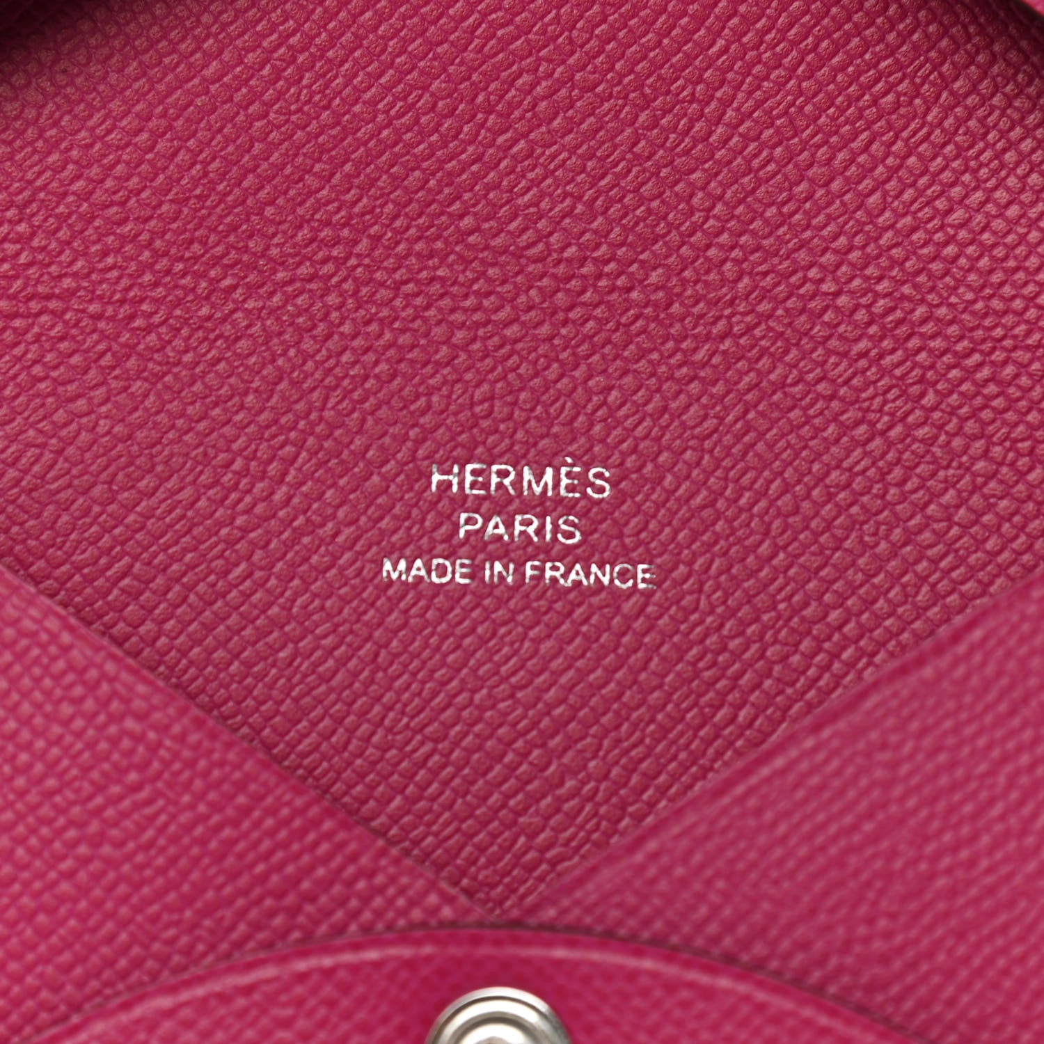 Hermes Madame Calfskin Calvi Card Case Rose Pourpre 6 of 8