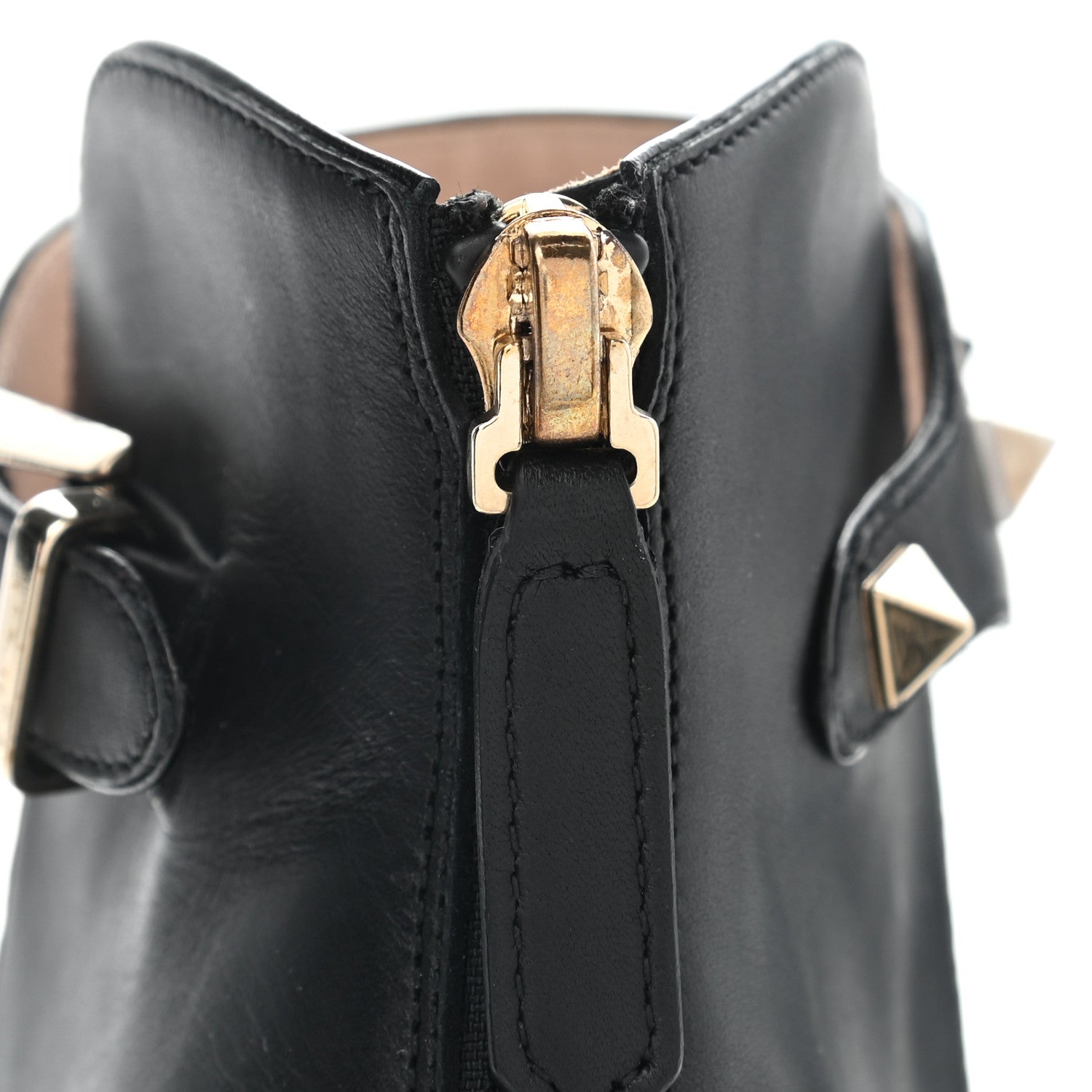 Valentino Garavani Calfskin Rockstud Ankle Strap Sandals 38 Black 9 of 12