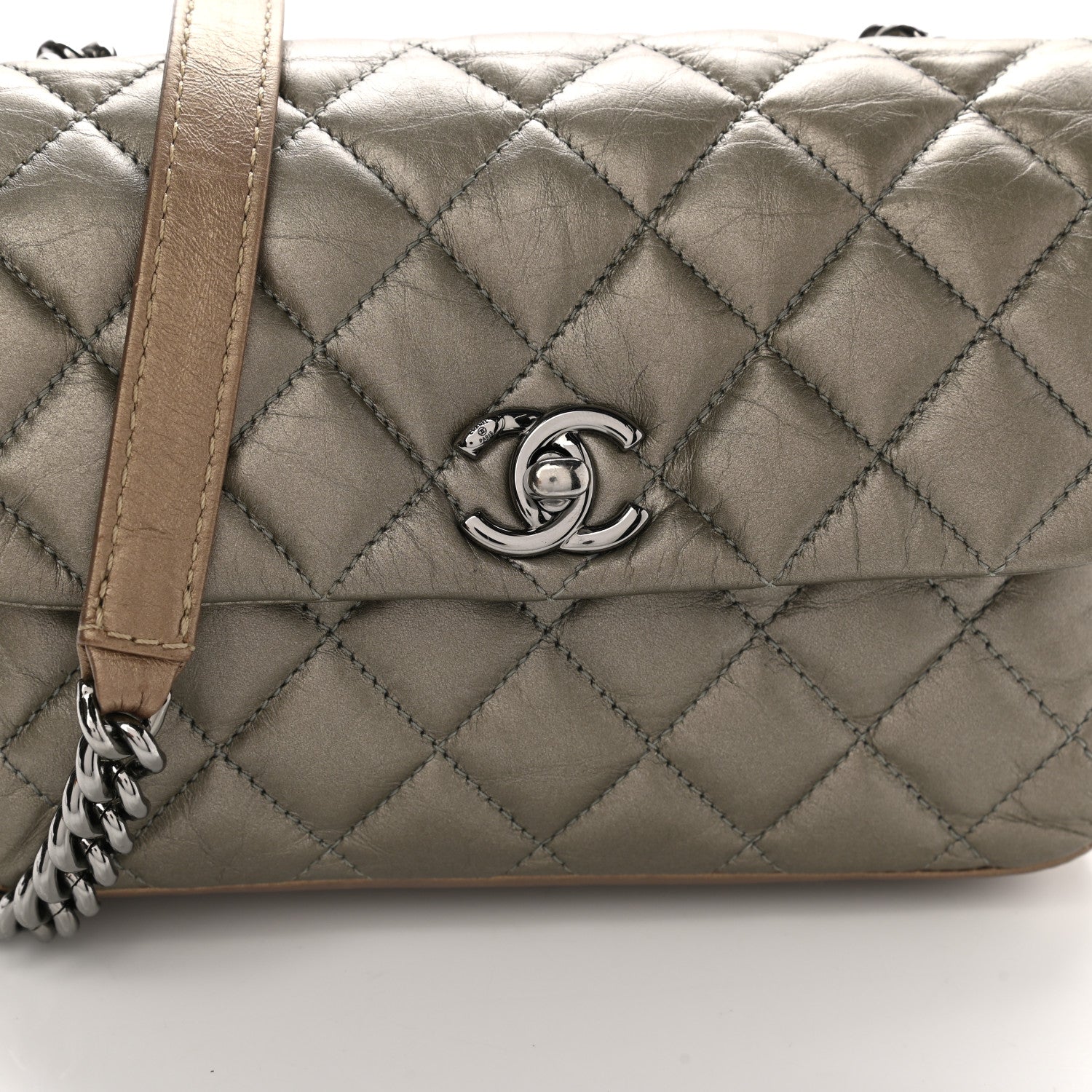 Chanel Metallic Calfskin Quilted Mineral Nights Mini Flap Bronze 8 of 12