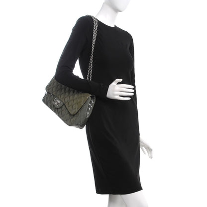 Chanel Patent Quilted Jumbo Single Flap Grey 2 of 12