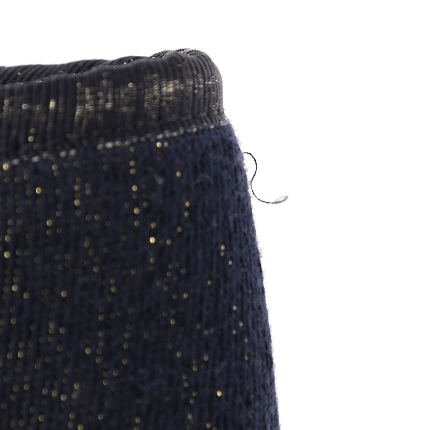 Lurex Canvas Medium Deauville Tote Navy Blue Gold