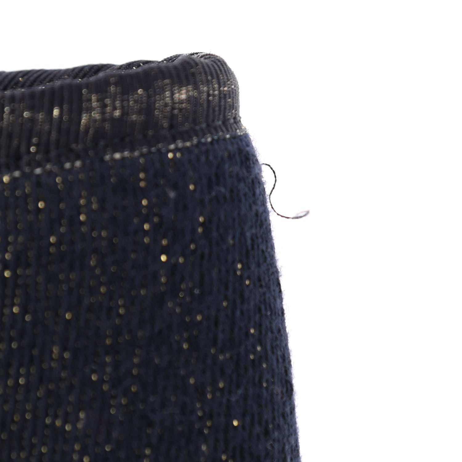 Chanel Lurex Canvas Medium Deauville Tote Navy Blue Gold 12 of 14